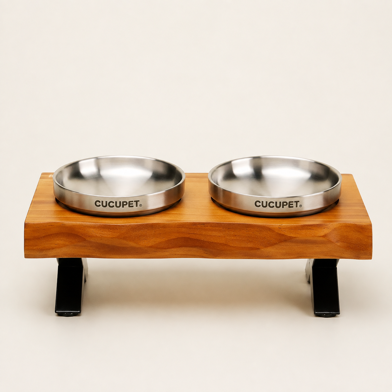 Double-Wall Stainless Steel Pet Food Bowl And Stand