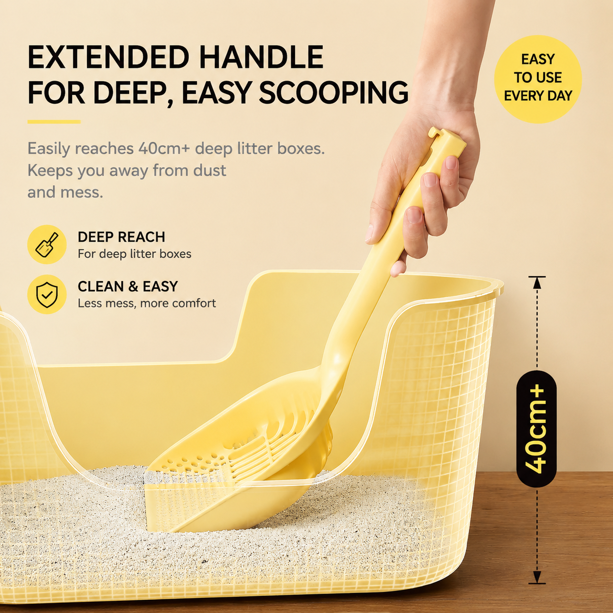 Extra Large Cat Litter Scoop with Deep Shovel Design