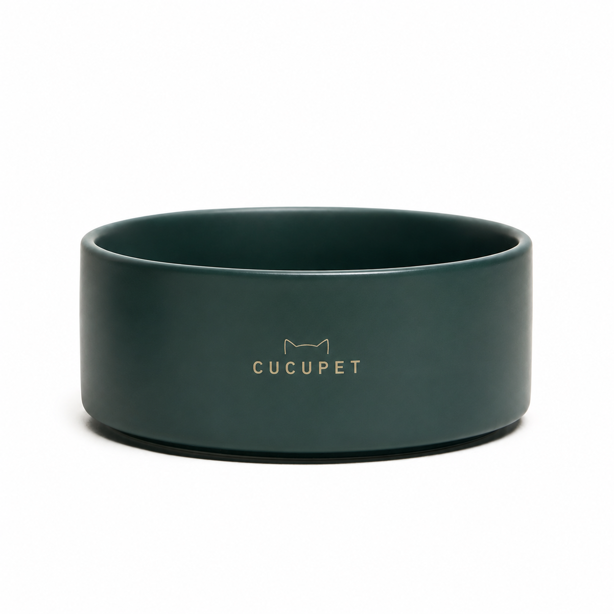 Minimalist Ceramic Cat Bowl - Green