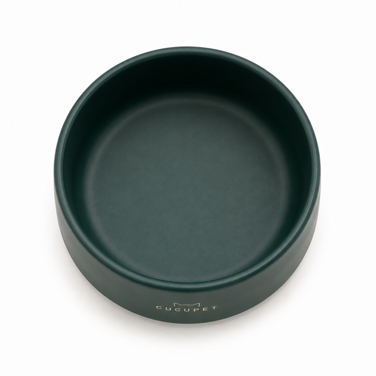 Minimalist Ceramic Cat Bowl - Green